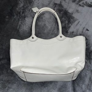 White leather Coach Purse